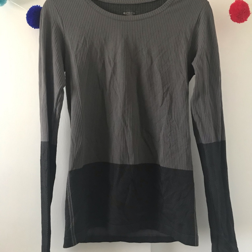 Athleta 2 Tone Grey Long Sleeve